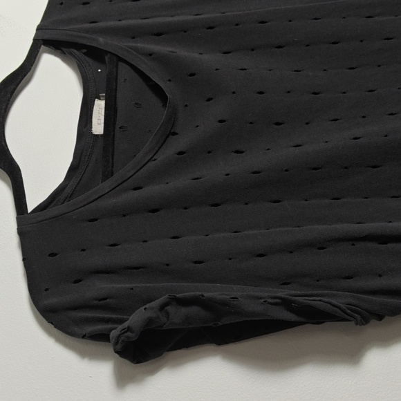 SIS SIS Anthropologie Black Cut Out Rolled Sleeve Top Size Large - Picture 7 of 14